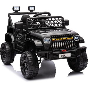 12V Kids Ride On Truck, Battery Powered Ride On Car Toy for Toddles, Electric Vehicle with 2.4G Remote Control, LED Lights, Music - 1 of 4