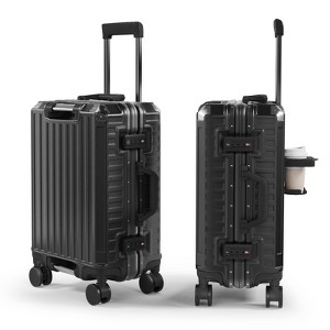 SUGIFT 20"/28" Zipperless Luggage, ABS+PC Hard Shell Suitcases with Spinner Wheels TSA Approved Aluminum Frame Luggage with Cup Holder - 1 of 4