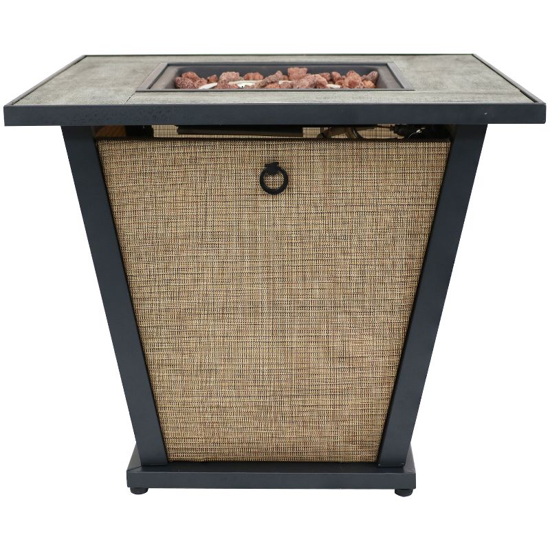Sunnydaze Reykir Modern Smokeless Metal Outdoor Fire Pit with Tile Tabletop and Rafa Fabric Sides - 24" H, 3 of 15