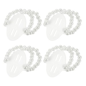 Unique Bargains Pearl Elastic DIY Wedding Bracelets White - 1 of 4