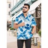 HAPPY BAY Men's Hawaiian Shirt Pocket Untuckit XX-Large Lapis Floral - 2 of 4