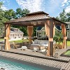 Erommy Hardtop Gazebo with Galvanized Steel Double Roof - 3 of 4