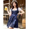 Women's Traditional Dirndl Dress - Lace Overlay, Detachable Sheer Sleeves & Cinched Waist - 3 of 4