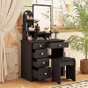 Famapy 31.5''W Dressing Desk Makeup Vanity Set with Stool and Mirror Led Light Bedroom Accent - 3 of 4