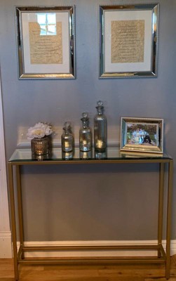 Dillard Narrow Long Console Table Deep Gold - Aiden Lane