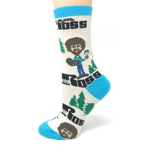 Oooh Yeah! Women's Bob Ross Cotton Crew Socks (Always Bob Ross) - 1 of 1