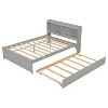 Dolonm Full Bed with Trundle and Bookcase Headboard, 85.2"L x 57.5"W x 36.7"H, Classic Design, Pine Wood - 2 of 4