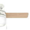 Hunter Fans 42" Acumen Lighted Ceiling Fan Fresh White Finish with 3 Blades and Integrated LED Light for Indoor Use - 3 of 4