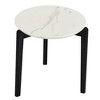 Maliang Modern And Stylish 24 Inch Round Small Coffee Table, Imitation Marble Tabletop With Solid Wood Legs, Fits Living Room, Office, Home - 3 of 4