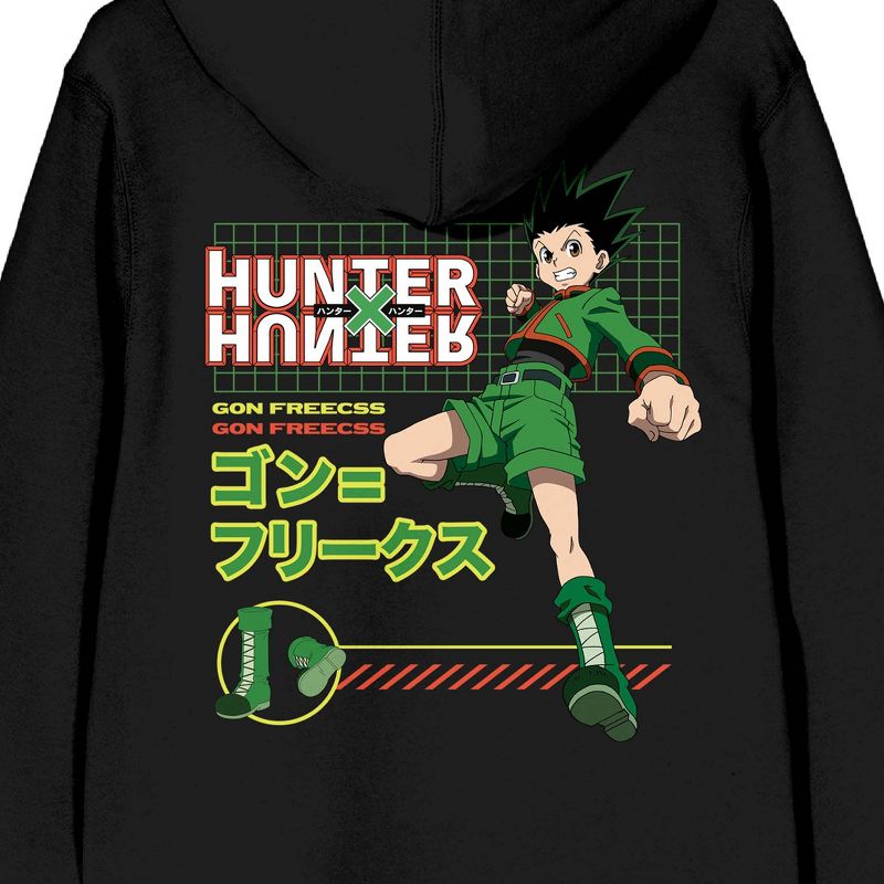 Hunter X Hunter Gon Freecss Logo Long Sleeve Black Adult Pullover Hoodie, 4 of 5