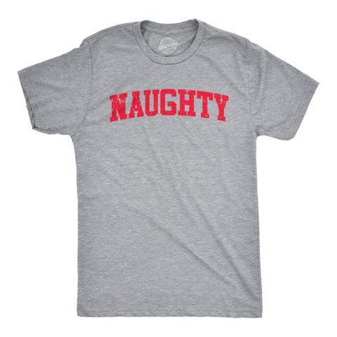 Мужские футболки Crazy Dog T-Shirts, Inc. Mens Naughty T Shirt Funny Mischievous Xmas Spirit Lovers Tee for Guys - Crazy Dog Men's T Shirt Gift For Christmas Light Grey M