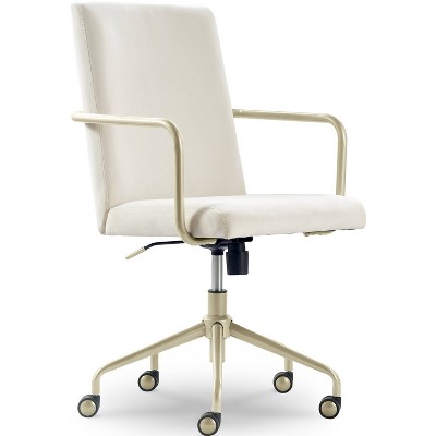 White office chair with gold online base