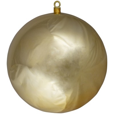 Vickerman Shiny Gold Commercial Drilled Shatterproof Christmas Ball Ornament 15.75" (400mm)