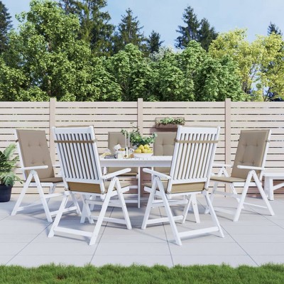 vidaXL Garden Highback Chair Cushions 6 pcs Taupe 47.2 in.x19.7 in.x1.2 in. Fabric