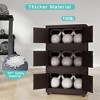 ORRD Retro Brown 20" Folding Storage Cabinet, 4-Tier Plastic Organizer with Wheels & Magnetic Doors - 2 of 4