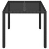 vidaXL Patio Table with Glass Top, Black 35.4"x35.4"x29.5" Poly Rattan - 3 of 4
