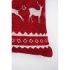Tramull 24X24" Reindeer Blizzard Cozy Woven Throw Pillow,White+Red - 2 of 4