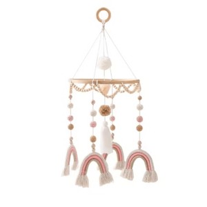 embe Nursery Hanging Mobile, Pastel Pink Rainbow - 1 of 4