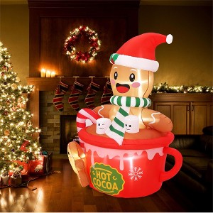 Holiday Inflatable Christmas Decorations Outdoor, Cute Blow Up Xmas Yard Decorations for Indoor Outside Holiday Garden Lawn Party Decor - 1 of 4