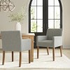 Set of 2 Linen Upholstered Dining Chairs with Arms, Modern Kitchen Chairs with Wooden Legs, Armchairs for Dining Room or Living Room - Panipeachy - 2 of 4