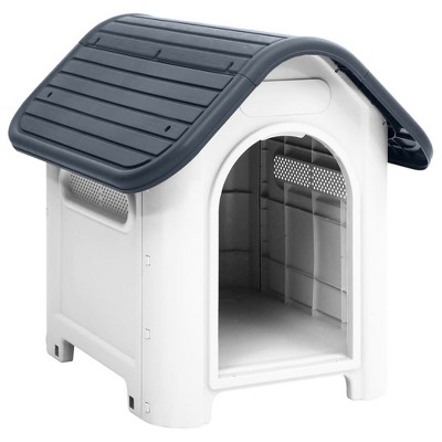 VidaXL Dog House Gray 23.2"x29.5"x26" Polypropylene