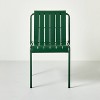 Slat Metal Outdoor Patio Dining Chairs (Set of 2) - Green - Hearth & Hand™ with Magnolia: Steel Frame, Rust-Resistant, Armless Design - 3 of 4