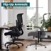 Mesh Breathable  Backrest Computer Chair With Lumbar And Back Support,Adjustable Height Flip-Up Armrests Home Office Chair-Cuddlewood - 2 of 4