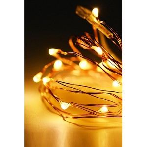 Perfect Holiday 30 LED Silver Copper Fairy String Lights - Battery Operated - 1 of 2