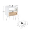 Lyngins Rattan Woven Side Table with Drawer, Storage End Table Living Room with Solid Wood Legs, 15.75" Bedroom Nightstand, Small Table Sofa Table - 4 of 4