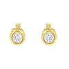 10K Gold 1/4 Cttw Round Brilliant-Cut Diamond Bezel-Set Stud Earrings - 4 of 4