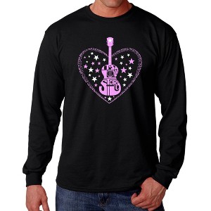 LA Pop Art It's A Love Story - Men's Word Art Long Sleeve T-Shirt - 1 of 4