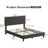 Platform Bed Frame with Upholstered Headboard and Wooden Slats Support, Upholstered Mattress Foundation/No Box Spring Needed/Easy Assembly - 2 of 4