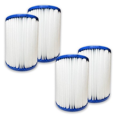 Nispira Pool Filter Replacement for Bestway Flowclear Hot Tubs Type II Cartridge Lay Z Spa Filter Pump 58094 530-800 Gal. | Pack of 4