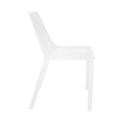 White Metal Stackable Modern Side Chair Set