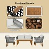 KTMBDW Patio Furniture 4 Piece Outdoor Conversation Sofa Set with Table & Cushions Porch Chairs for Garden, Deck, Backyard, Natural, Gray - 4 of 4
