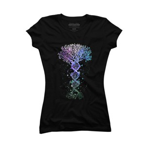 Junior's Design By Humans DNA Tree Life Earth Genetics Biologist Science Gift By Luckyst T-Shirt - 1 of 3