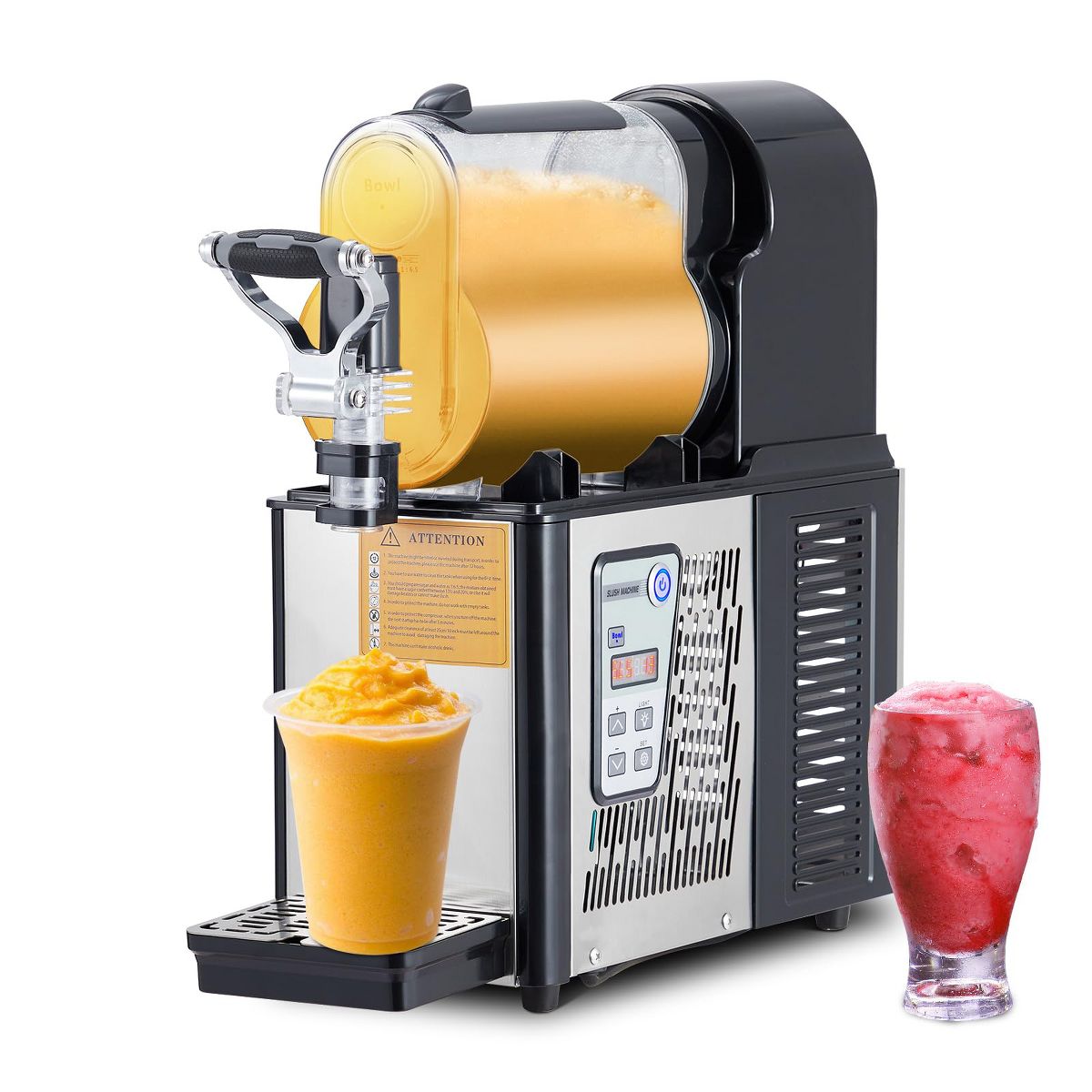 Dual Tank Slushie Machine, Commercial Slush Maker, Self-Cleaning Frozen Drink Machine for Margaritas, Smoothies, Bars, Cafes - thumbnail 9