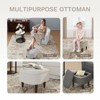 Upholstered Swivel Barrel Accent Chair with Storage Ottoman - 4 of 4