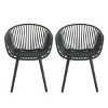 Coolbibila-Patio Chair Set Of 2, Patio Dining Chairs Made Of High-Quality Plastic/Resin Material, Arm Chairs For Outdoor With Modern Design - 2 of 4