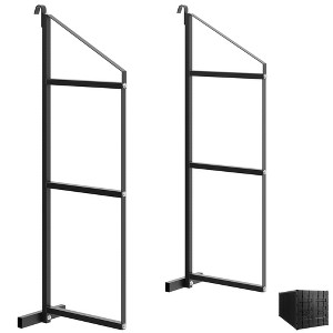 Shipping Container Shelving Bracket,3 Tier Black Power Coated Steel Brackets,22x60",1100LBS Hanging Type Cargo Containers Storage Rack - 1 of 4