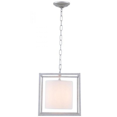Elegant Lighting Mirin 1 light Vintage silver and White shade pendant