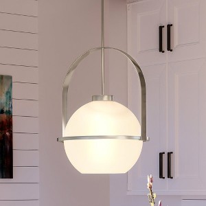 Urban Ambiance Luxury Mid-Century Modern Pendant 21.625''H x 16.125''W,  Brushed Nickel Finish,  Albuquerque Collection, UHP4341 - 1 of 4