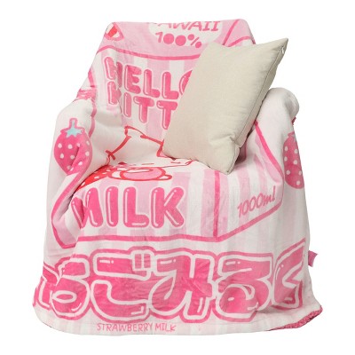 Hello Kitty Strawberry Milk Carton Throw Blanket : Target