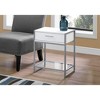 Monarch Specialties Accent Table, Side, End, Nightstand, Lamp, Storage Drawer, Living Room, Bedroom, White Laminate, Grey Metal, Contemporary, Modern - 2 of 4