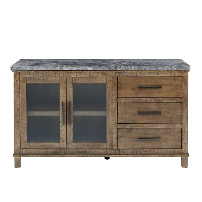 Grayson Gray Marble and Driftwood 8-Piece Counter Dining Set
