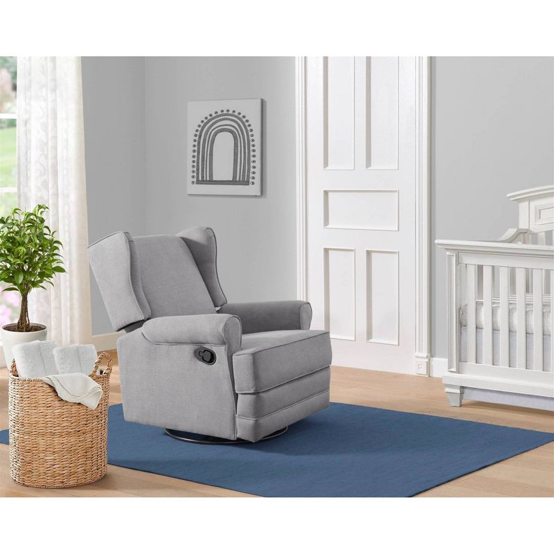 Oxford Baby Teegan Nursery Swivel Glider Recliner Chair, 3 of 9