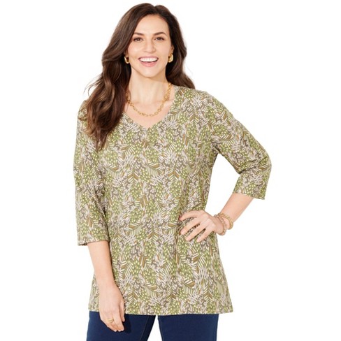 Top Rayé Manches 3/4 Catherines Femme Plus Size 4X (30-32w) – Neuf Avec Étiquettes