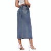 Women's Stretch Denim Maxi Skirt - Long for Office & Casual Wear Potassium Wash - 3 of 4