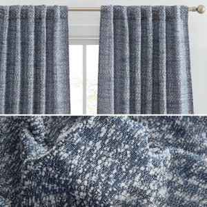 HLC.ME Easton Jacquard Slub Texture - Privacy Curtains with Back Tab Rod Pocket Window Curtains Panels, Set of 2 - 1 of 4