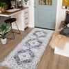 Vintage Floral Distressed Printed Area Rug Low Pile Machine Washable Stain Resistant Non Shedding Non Slip Pet Friendly Floor Mat - 4 of 4